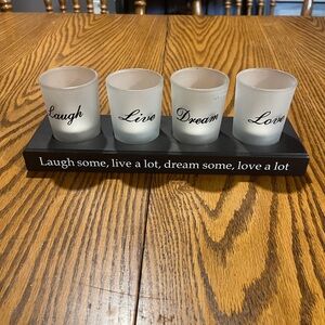 Inspirational Frosted Glass Votive Holder Set